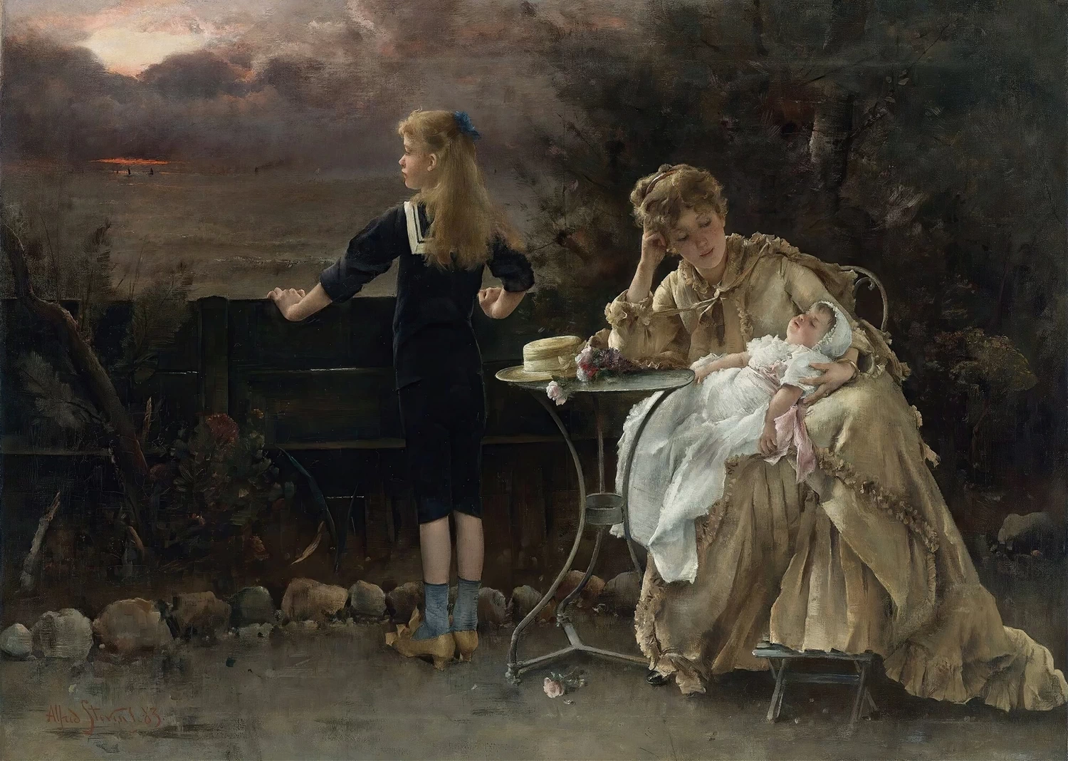 Alfred Émile Stevens - 119, Madre e i suoi figli (1883)